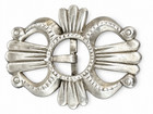 Vintage Navajo Sandcast Sterling Silver Belt Buckle Openwork Butterfly Signed Rg