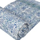 Indian Hand Block Print King Size Cotton Kantha Quilt Throw Blanket Bedspread
