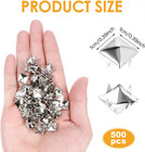 500 Pcs 10mm Silver Pyramid Metal Studs For Clothing  Bags  And Crafts
