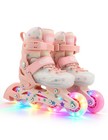 Adjustable Kids Roller Blades Inline Skates For Ages 3-16  Light-up Wheels  Size