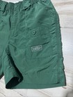 Aftco Mens Size 32 100  Nylon Cargo Fishing Shorts Green Pockets