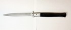 13  Overall Black Pakkawood Spring Assist Stainless Steel Stiletto Pocket Knife