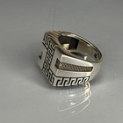 925 Sterling Silver Mens Greek Key Ring Vintage Meander Band Pinky Gift