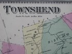 Original 1869 Map Townshend Windham County Vermont Harmonyville West River Rr