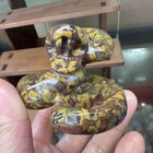 2 7  natural Green Stone Crystal Hand Carved Snake Quartz Reiki Healing Decor