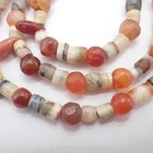 25  Strand Ancient Sahara Neolithic Agate Stone Beads Tribal Old African Trade