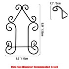 Plate Stand Holder For Wall Hanging Display Rack Black 6 Inches 2 Pack