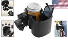 Universal Stroller Cup Holder With Phone Holder - Black