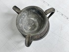 Antique Late 1800s Brass Metal Ashtray Leather 5  Vintage Patina Rare Used Find