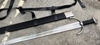38    Viking Sword Battle Ready Scabbard Leather Back Strap 1065 Carbon Steel
