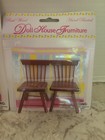 Vintage Nos 6 Pieces Real Wood   Wire Dollhouse Furniture   Table Chairs Buffet
