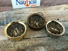 New Antique Finish Brass Pocket Compass Necklace Pendant Charm Old Style