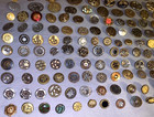 Great Lot  168  Mostly  Antique  Metal  Buttons  Many Designs   Sizes