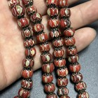 Vintage Venetian Chevron Glass Beads Necklace Old African Trade Beads
