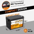 12v Solar Battery Lithium Lifepo4 240ah Battery 100a Bms For Rv Solar Golf Cart