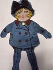 Very Rare Antique 1920s   1925  Felt Flapper Doll Purse With Detailed   