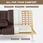 Leather Futon Sofa Bed Adjustable Recliner Sleeper With Dual Cup Holders Brown