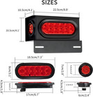 2pcs Steel Trailer Light Boxes Housing Kit With 6-inch Oval Led Tail Lights  10l