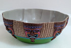 Vtg Totem Face Easter Island Hawaiian Tiki Party Serving Bowl 11  