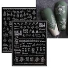 9 Sheets Christmas Glitter Nail Art Stickers Decals Self-adhesive Snowflake