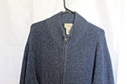 Vintage Mens Ll Bean Blue Full Zip Up Cotton Knit Sweater Size Xl
