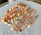 A  Lot Of  Eighty  80  1-3 Inch Vintage Antique Wood Wooden Silk Spools