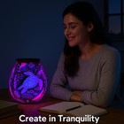 3d Glass Electric Wax Melt Warmer With Led Color Changing Light   Ptc Heating