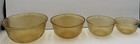 Vtg  4  Mcm Indiana Glass Amber Tree Bark Pattern Mixing Serving Nesting Bowls