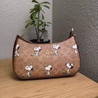 Nwt Coach X Peanuts Teri Shoulder Bag Snoopy Print Signature Canvas Cbj88
