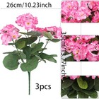 3 Pcs Artificial Geraniums Flowers Silk Geraniums For Outdoors Uv Pink