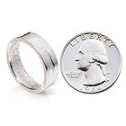 Silver Quarter Coin Ring - 1954-1964 -  heads  -polished Finish