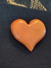 Vintage Wood Heart 4 Inch Paperweight Wooden Folk Art Smooth