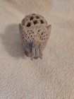 Vintage Hand Carved Soapstone Elephant Pregnant W  Baby Inside  Figurine Statue