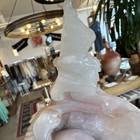 Antique Hand-carved Rose Quartz Laughing Buddha Statue For Buddhism