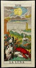 C1835 The Moon Engraved La Luna Antique Tarot Playing Card Tarocchi Gumppenberg