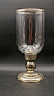 Vintage Godinger Large Glass Hurricane Candle Holder Silver Plated Base 7 X 17