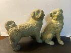 Pair Of Pug Dogs Patina Figures Statues 10   tall