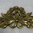 Solid Brass Wall Pediment Garland Escutcheon Bow And Roses Leaf Scroll 15 
