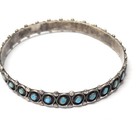 Vintage 925 Silver Turquoise Bangle Bracelet Native American