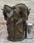 Art Deco Nouveau 4 Horsed Vase Signed Original Milo Bronze Sculpture Statue Gift