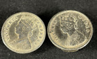 Pair Of Queen Victoria One Rupee Silver Coin Made Into Buttons