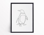 Penguin Animal Art Print Animal One Line Drawing Poster Framed Options