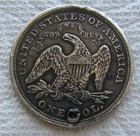 1870 Seated Liberty Silver Dollar Rare Key Date Type Coin Xf   Au Detail Holed