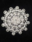 Silver Tone Rhinestone Large Round Flower Brooch Pin Classic Retro