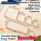 6-piece Acrylic Stamp Blocks - Clear Grid Stamping Blocks Set