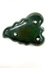 Vintage Green Ceramic Pixie Elf Figurine On Leaf Bowl