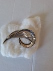 Vintage 1960 s Hallmarked Sterling Silver Smooth-textured Abstract Brooch 