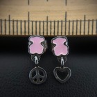 Tous Earrings Bear Design Elegant Jewelry Silver Pink Fashion Accessories D967