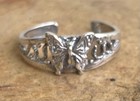 Butterfly Filigree Toe Ring Genuine  925 Sterling Silver Adjustable Stamped