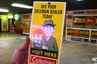 Coleman Camping Lantern Dealer  Porcelain Metal Sign Fishing Hunting Boat Forest
